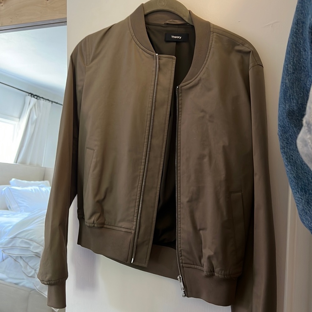 Army green theory bomber jacket
